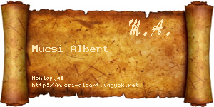 Mucsi Albert névjegykártya