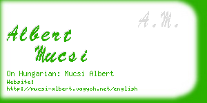 albert mucsi business card